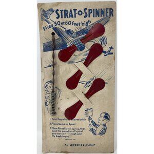 Vintage Strat-o-Spinner Propeller Toy Flies 50-60 Feet High 1945 Rare